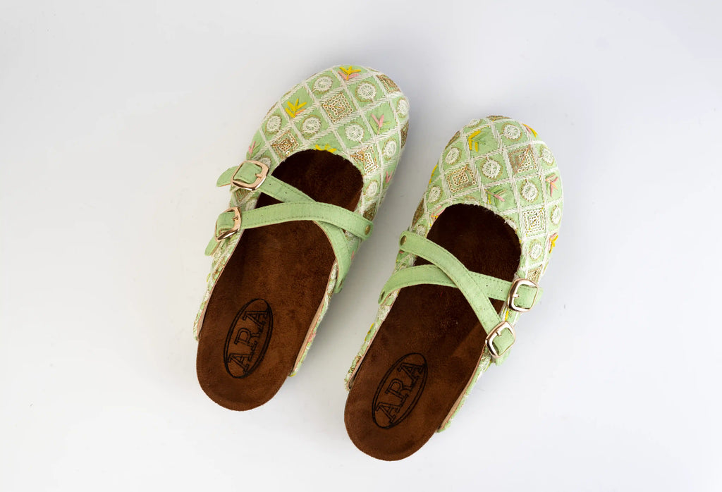 Mary slipper-Mint Lattice