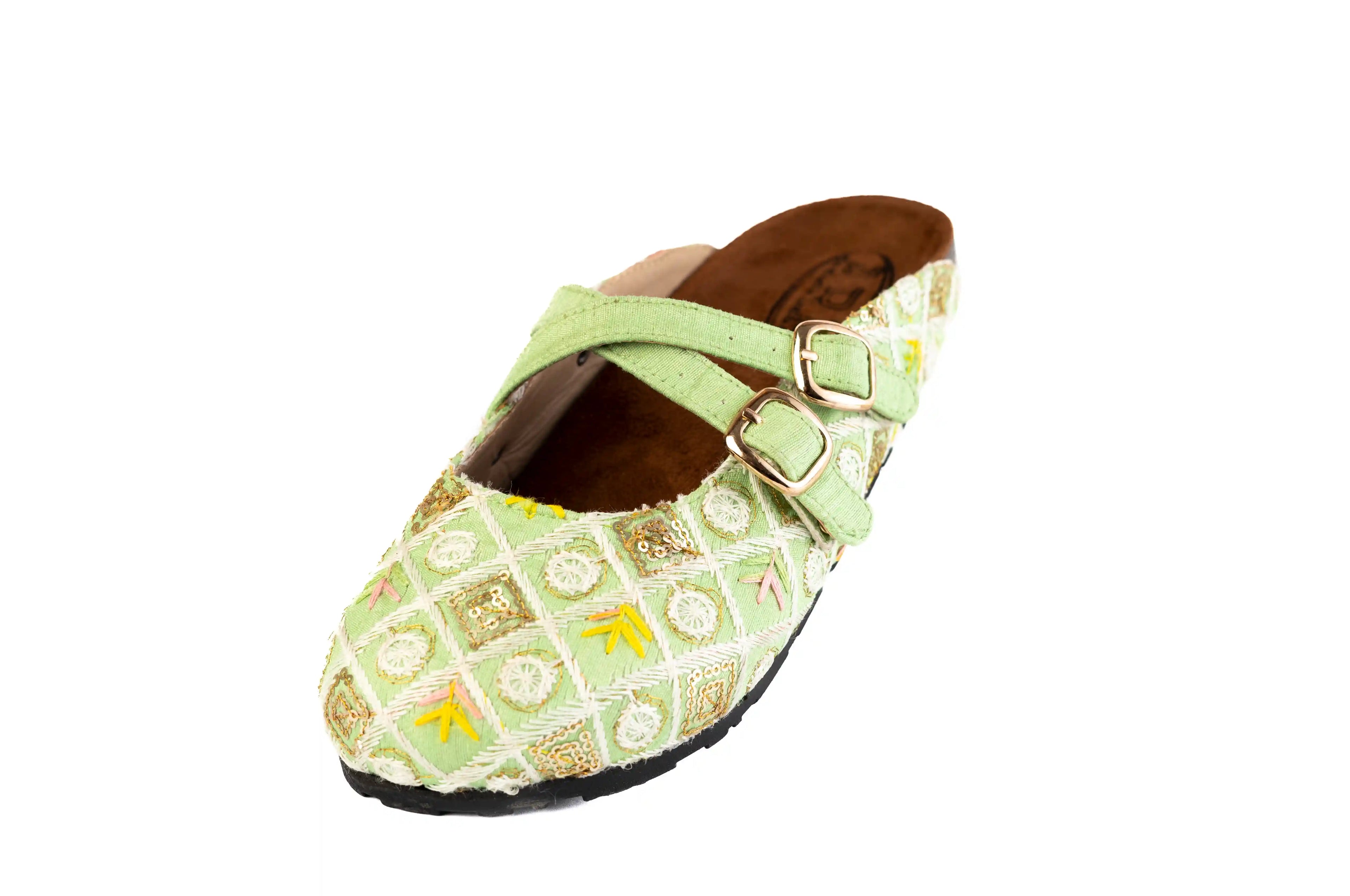 Mary slipper-Mint Lattice