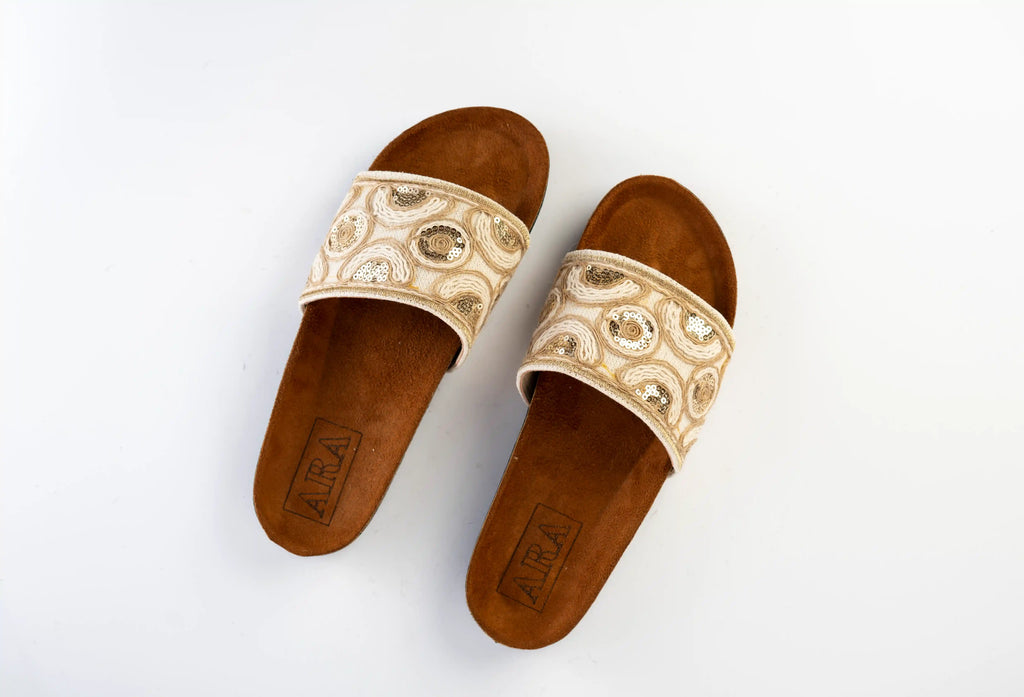 Slipper-Champagne Swirl