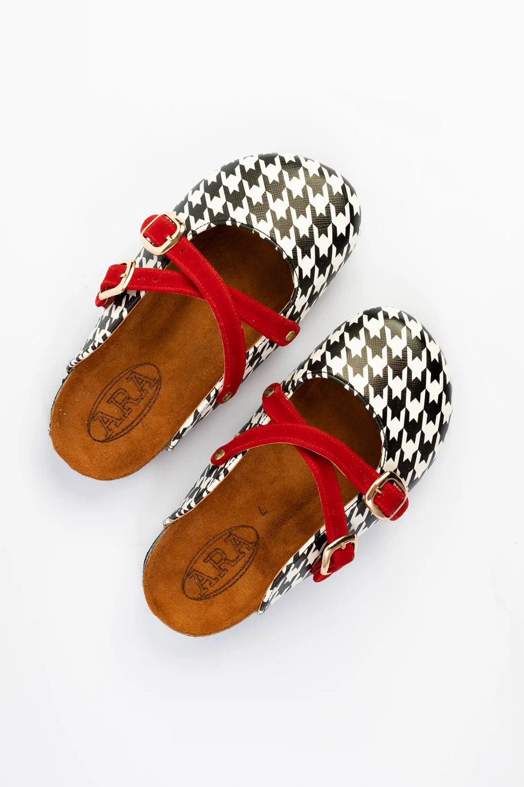 Kids Mary Slippers-Red Check