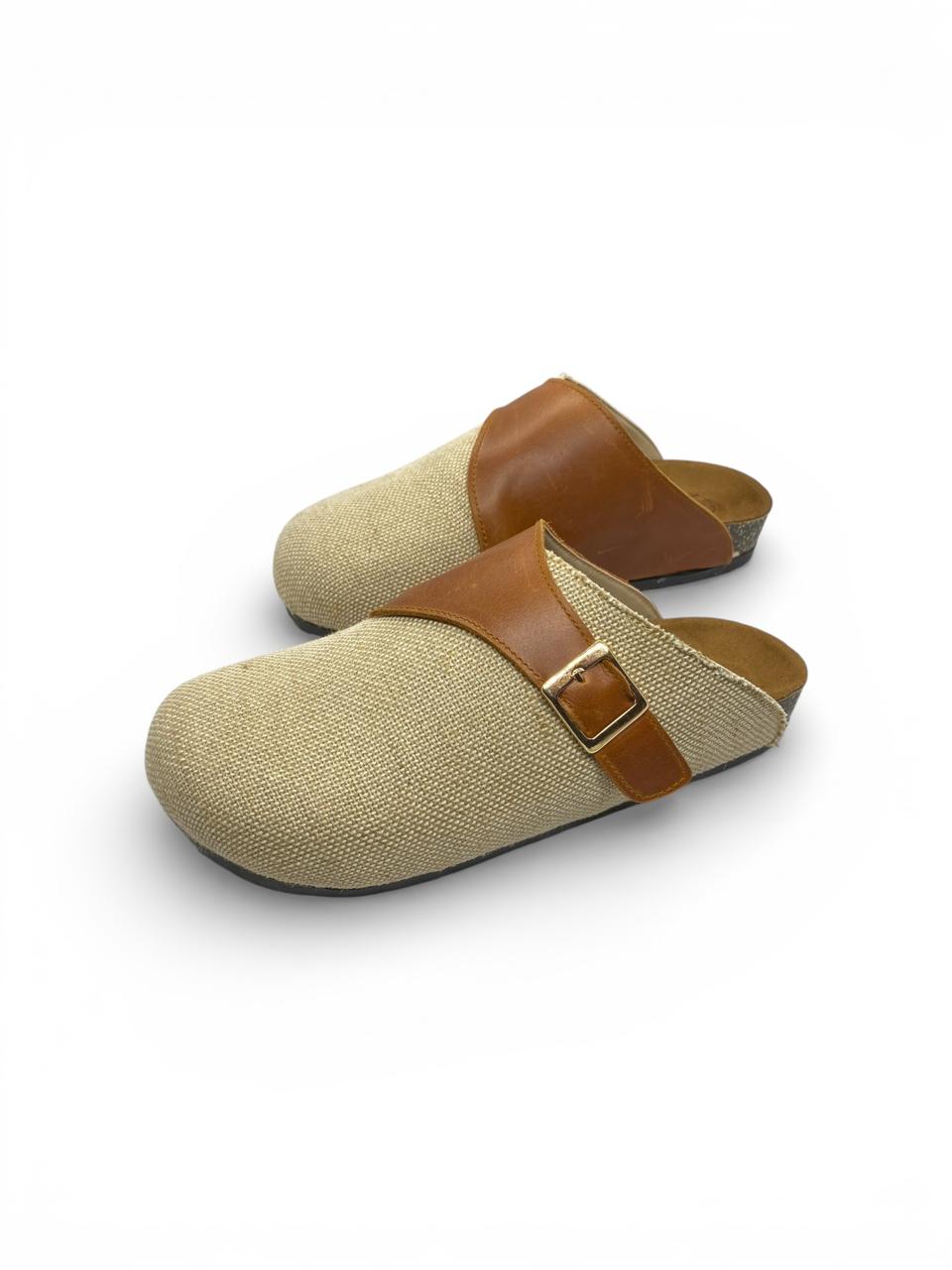 Clogs-Canvas & Cognac